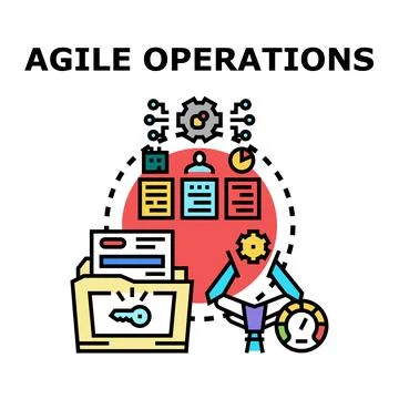 Agile operations optimizing business processes and project management Stock Illustration