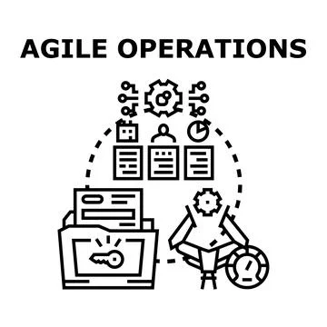 Agile operations optimizing business processes and project management Stock Illustration