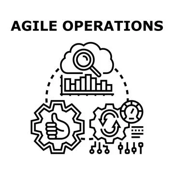 Agile operations process concept with data analysis イラスト素材