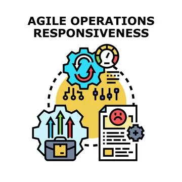 Agile operations responsiveness concept illustrating business improvement Stock Illustration