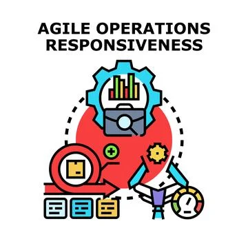 Agile operations responsiveness process transforming business development Stock Illustration