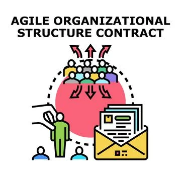 Agile organizational structure contract concept development Stock Illustration
