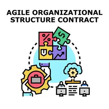 Agile organizational structure developing business contract Stock Illustration
