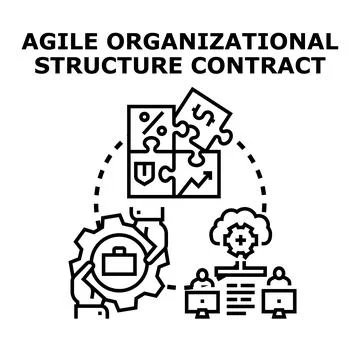 Agile organizational structure developing business contract Stock Illustration