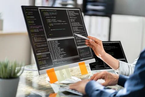 Agile Pair Programming And Extreme Coding Stock-Fotos