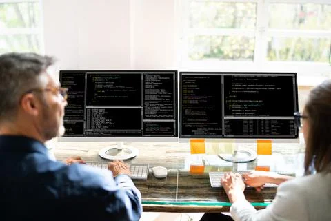 Agile Pair Programming And Extreme Coding Stock Photos
