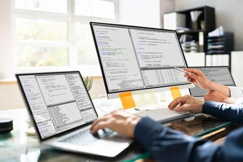 Agile Pair Programming And Extreme Coding Stock-Fotos