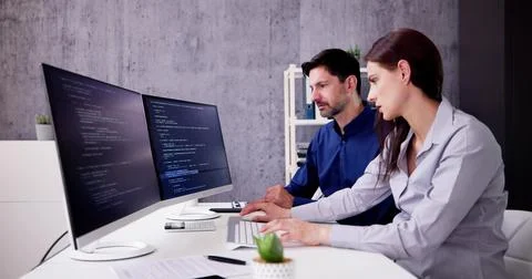 Agile Pair Programming And Extreme Coding Stock-Fotos