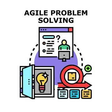 Agile problem solving methodology and business development process 스톡 일러스트