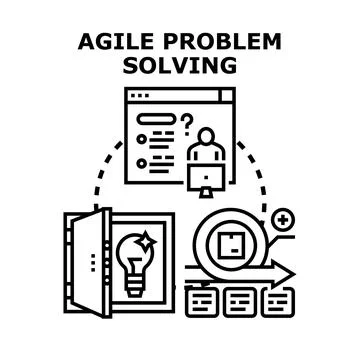 Agile problem solving methodology and business development process 库存插图