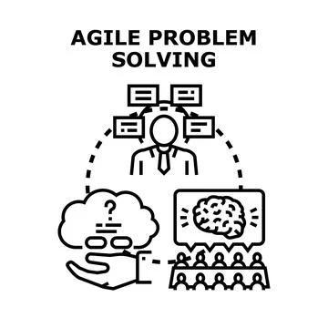 Agile problem solving process fostering teamwork innovation 스톡 일러스트