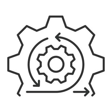 Agile process icon in line design. agile, process, management, iteration Stock Illustration