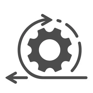 Agile process line icon. Gear, arrow, circle, cycle. Vector illustration. Stock Illustration