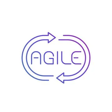 Agile process line icon on white 스톡 일러스트