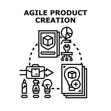 Agile product creation concept identifying development process Stock Illustration