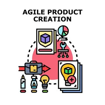 Agile product creation concept identifying development process Stock Illustration