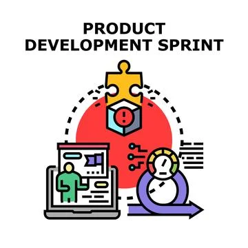 Agile product development sprint workflow illustration Stock Illustration