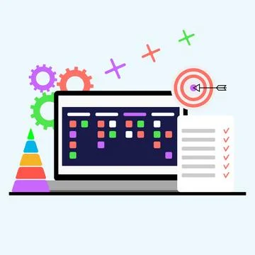 Agile productivity, streamlining workflow with scrum Stock Illustration