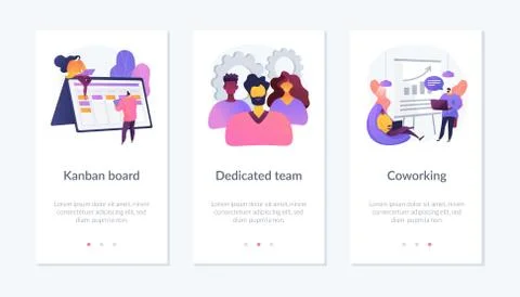 Agile project development app interface template. Stock Illustration