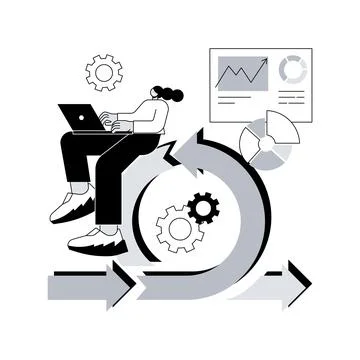 Agile project management abstract concept vector illustration. Stock Illustration