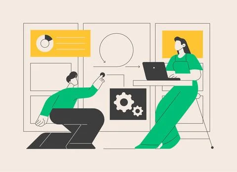 Agile project management abstract concept vector illustration. Stock Illustration