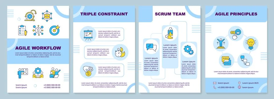 Agile project management framework brochure layout Stock Illustration