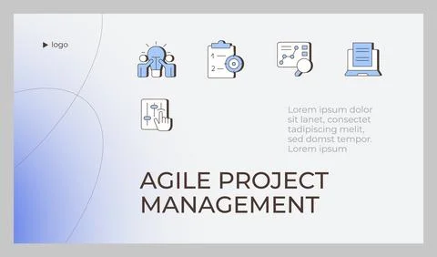 Agile project management presentation slide template Stock Illustration