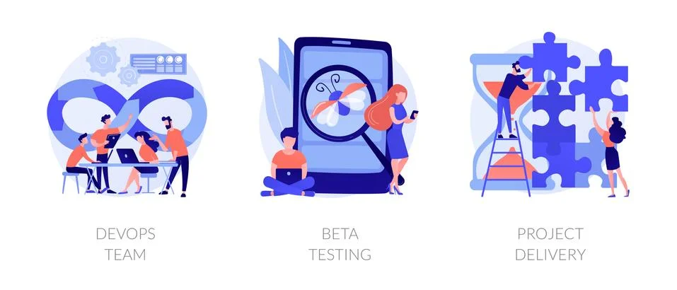 Agile project management vector concept metaphors 스톡 일러스트