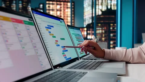 Agile Project Manager Carefully Updates Tasks On Scrum Board Stockbeeldmateriaal 335459467