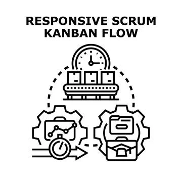 Agile scrum kanban flow process optimization concept Stock Illustration
