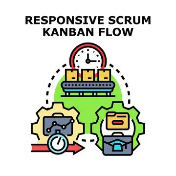 Agile scrum kanban flow process optimization concept Illustrazione stock
