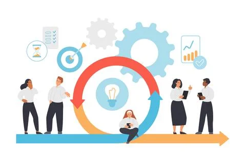 Agile scrum methodology team workflow concept Illustration