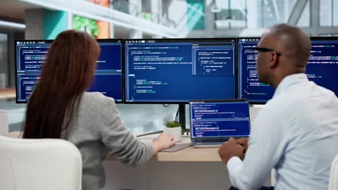 Agile Software Developers Coding On Computer 動画素材 330249404