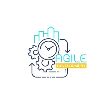 Agile software development, line vector Illustrazione stock