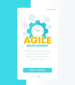 Agile software development, mobile vector template Illustrazione stock