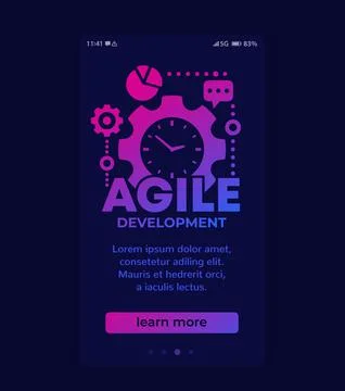 Agile software development, mobile vector design Illustrazione stock