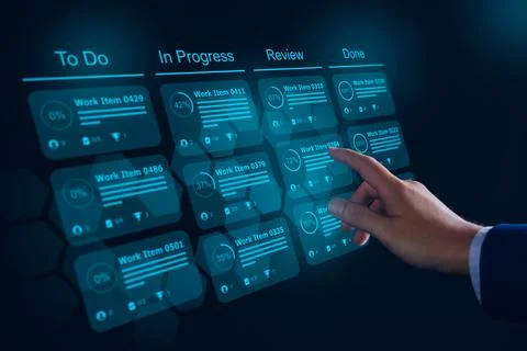 Agile software development or project management using kanban or scrum method Stock Photos