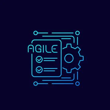 Agile software development process icon, line vector Stock Illustration
