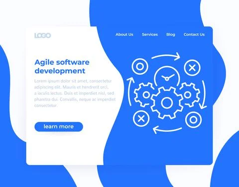 Agile software development, website template Illustrazione stock