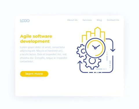 Agile software development, website template Stock Illustration