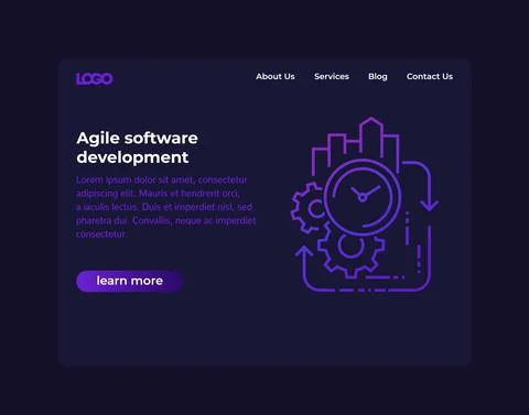 Agile software development, website vector template Stock Illustration