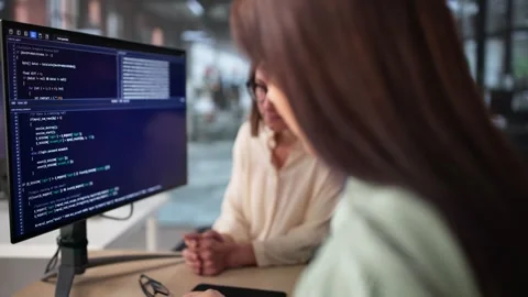 Agile Software Engineer Leading Computer Coding Stock Footage 320256205