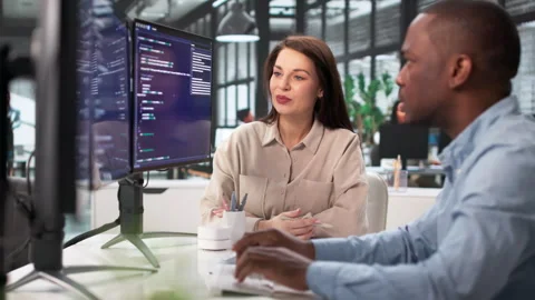 Agile Software Engineer Leading Team Stock Footage 328710698