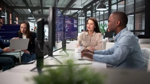 Agile Software Engineer Leading Team Stock Footage 329296979