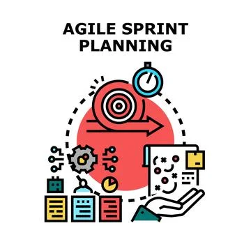 Agile sprint planning methodology process for software development Stock Illustration