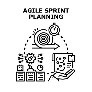 Agile sprint planning methodology process for software development Stock Illustration