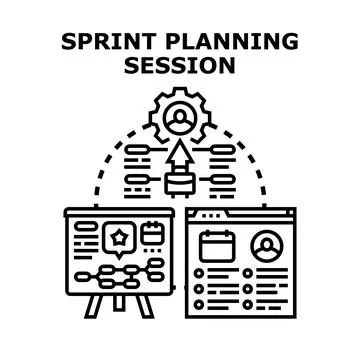 Agile sprint planning session teamwork development vector concept Stock Illustration