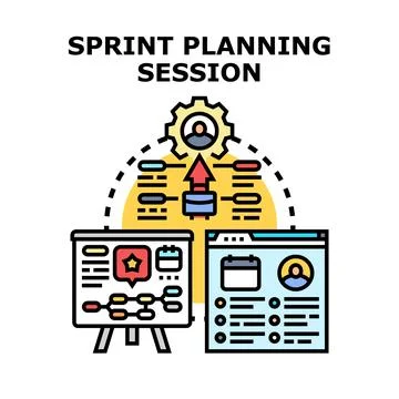 Agile sprint planning session teamwork development vector concept Stock Illustration