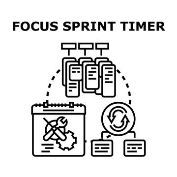 Agile sprint task planning and workflow management Stock Illustration