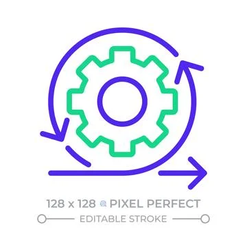 Agile system pixel perfect two color line icon Stockillustratie